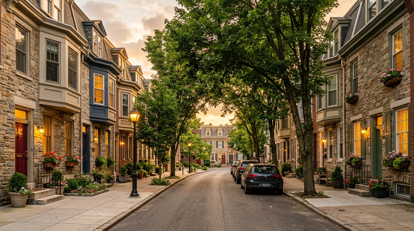 Beautiful Manayunk neighborhood street